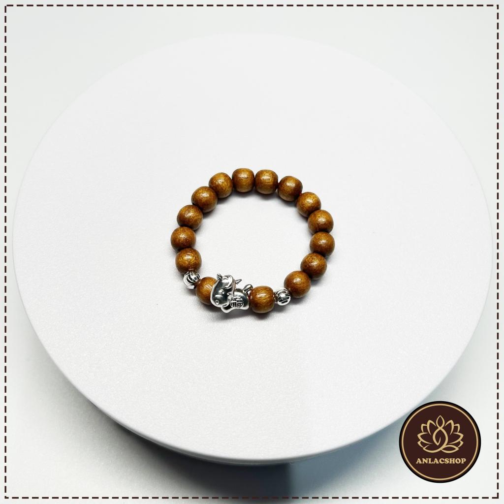 Vòng dâu tằm bi bạc con giáp Ngọ Vạn Phúc cho bé sinh năm Bính Ngọ 2026