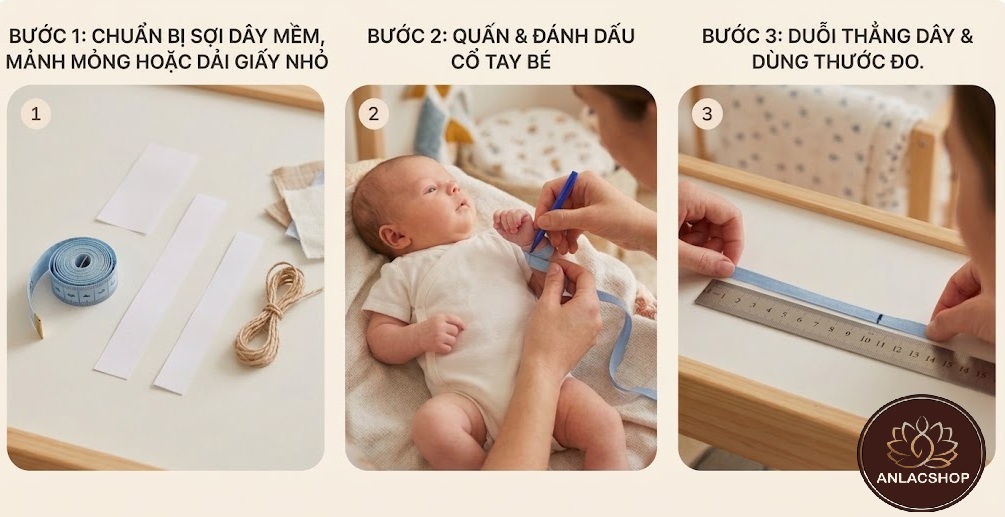 Cách chọn size vòng dâu tằm chuẩn cho bé sơ sinh